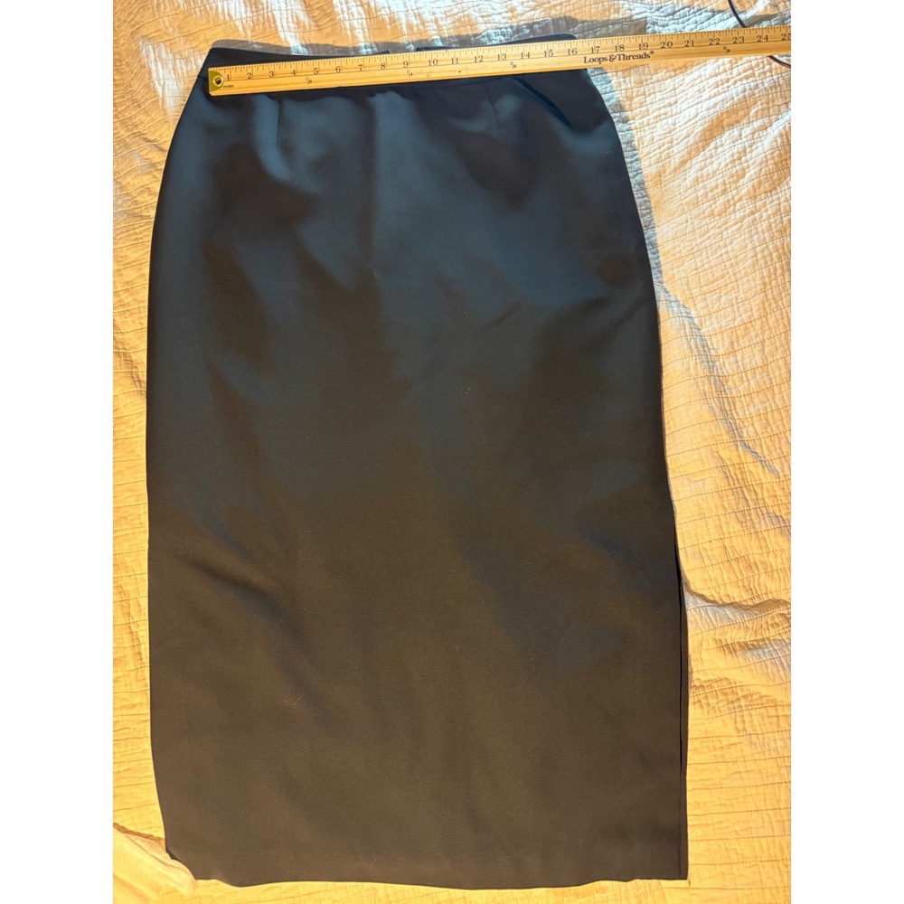 Worthington Black Maxi Pencil Skirt Size 16 Lined Back Vent Professional Classic